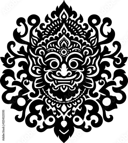 illustration sketch silhouette design of gods and goddesses traditional ethnic mythological creatures full of details  
