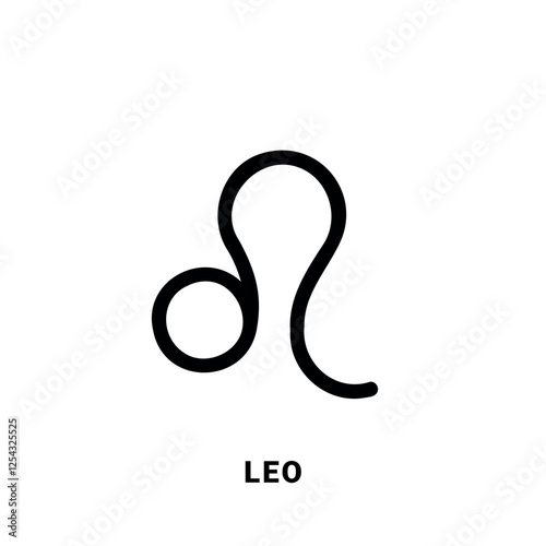 Leo zodiac sign, black symbol, single vector design element