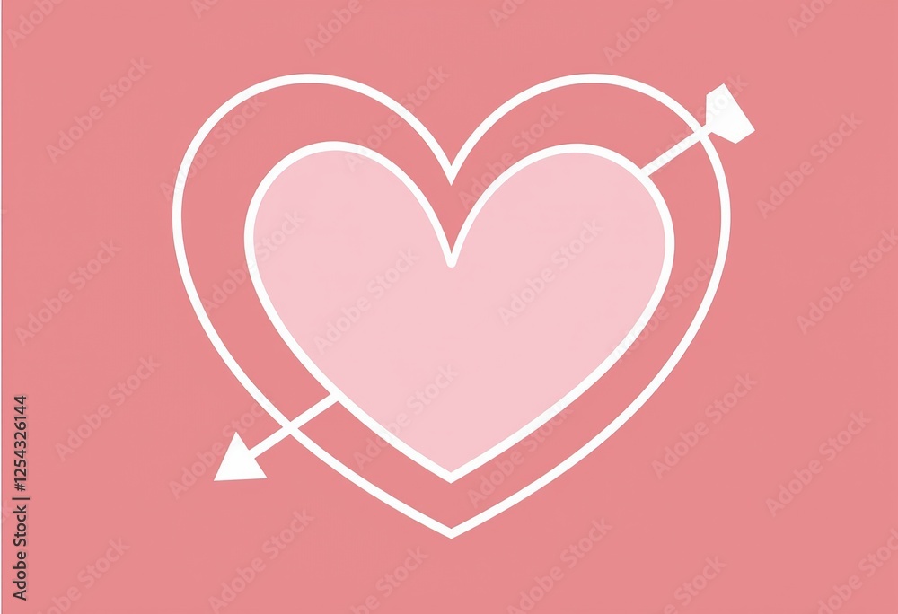 Pink Valentine Card: Heart-Shaped with White Border, Arrow Through Heart, and Pink Background, Perfect for Expressing Love.
Pink Valentine Card: Heart-Shaped with White Border, Arrow Through Heart, and Pink Background, Perfect for Expressing Love.