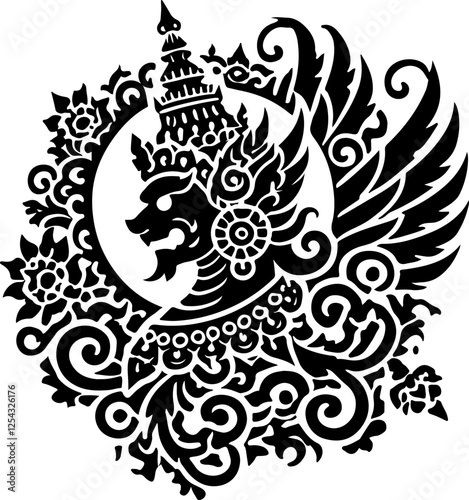 illustration sketch silhouette design of gods and goddesses traditional ethnic mythological creatures full of details 