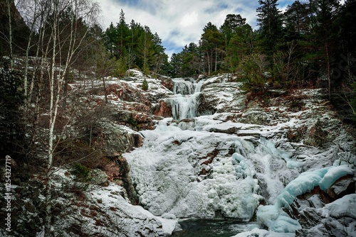 Waterfall at Aiguestortes in Pirineos