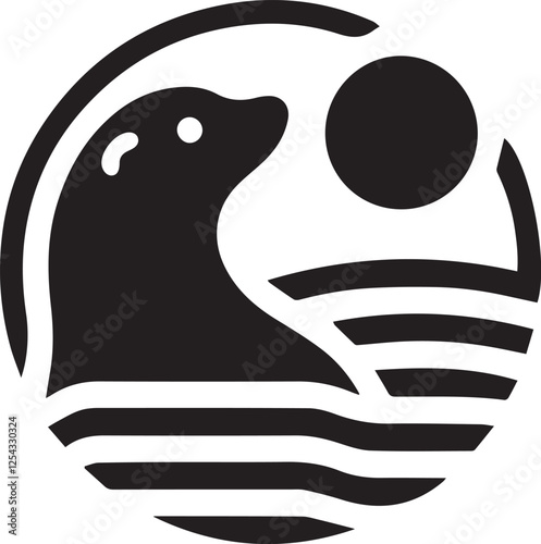 sea ​​lion minimalist logo photo