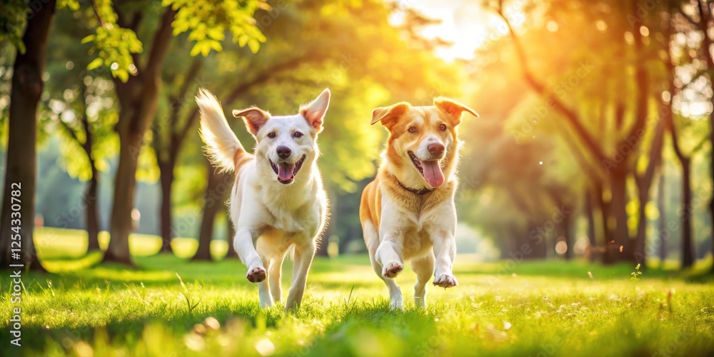 Two Dogs Playing in the Park - Joyful Canines, Outdoor Fun, Pet Playtime, Fetch and Frolic, Nature Adventure, Happy Dogs, Playful Companions, Dog Lovers, Relaxing Park Scene Two Dogs Playing in the Park - Joyful Canines, Outdoor Fun, Pet Playtime, Fetch and Frolic, Nature Adventure, Happy Dogs, Playful Companions, Dog Lovers, Relaxing Park Scene
