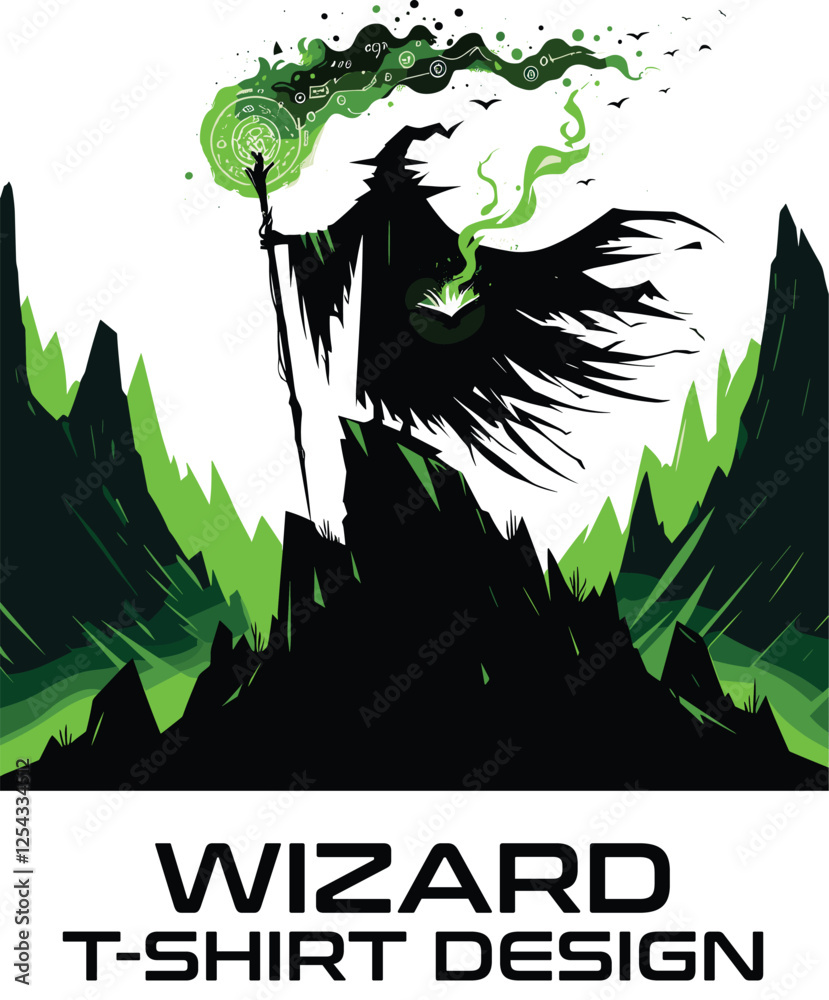 Fototapeta premium Wizard Vector T Shirt Design