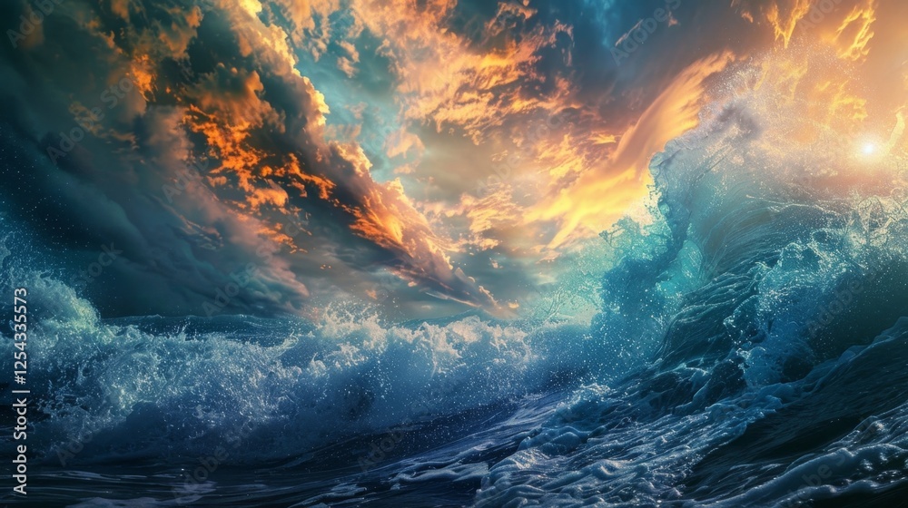 Fototapeta premium A dynamic dance between highs and lows as digital currencies ride the waves of change.