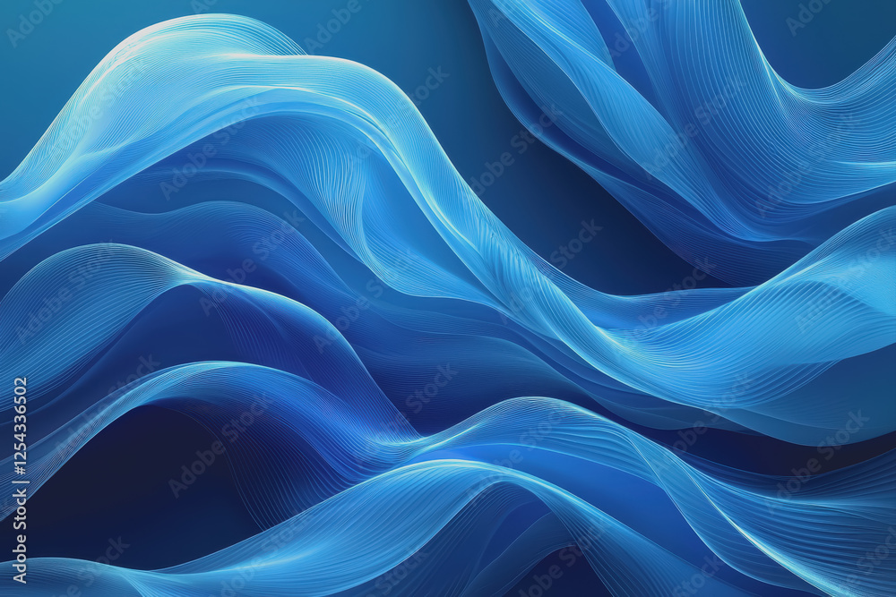 Abstract blue waves background with smooth flowing patterns and gradients in a digital design Abstract blue waves background with smooth flowing patterns and gradients in a digital design