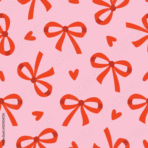 Valentine Bows Pattern Coquette Bow Background Red Bows