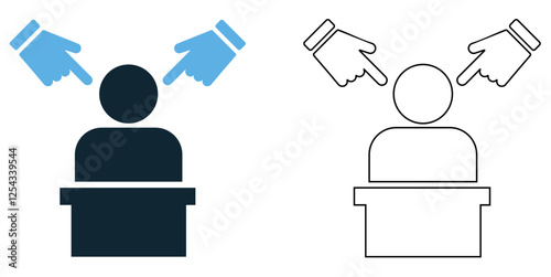 Defendant icon vector, law, court cases, and legal defense, legal, judiciary and courtroom pictogram symbol ui and ux design, glyphs and stroke line
