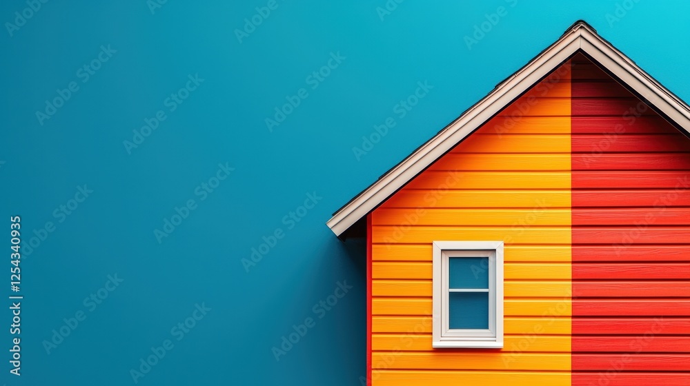 Vibrant wooden house top view minimalist photography urban aerial Vibrant wooden house top view minimalist photography urban aerial