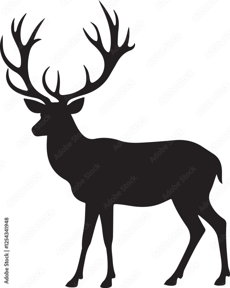 Obraz premium Deer animal wildlife Silhouette vector file 