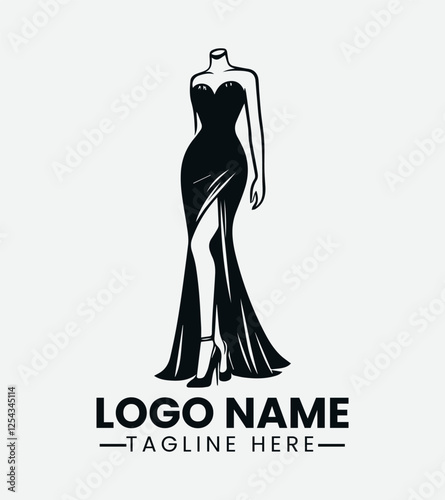Dress to Impress Logo Design, Fashion Icon Logo, Glamorous Style Logo, Chic Fashion Logo, Haute Couture Logo