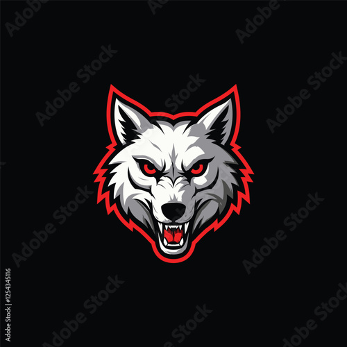 Wolf Fierce Expression Howling Logo Icon Design