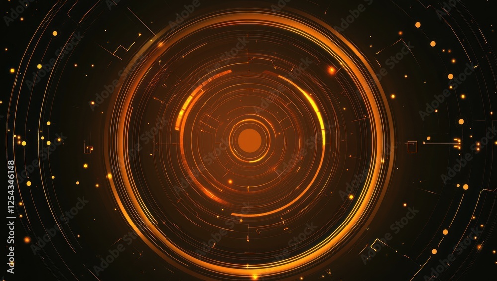 Obraz premium Abstract Digital Art with Orange Glow
