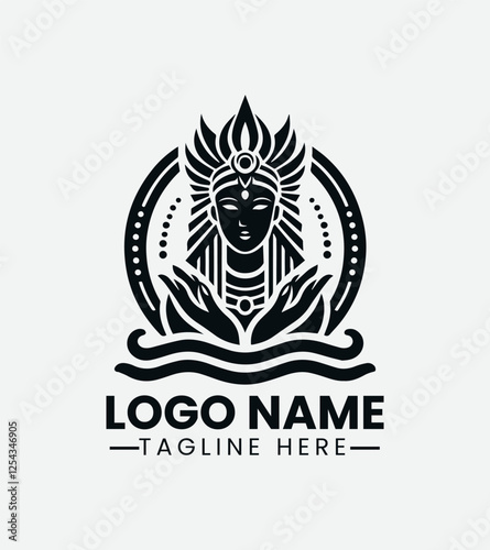 Hathor Goddess Logo Design, Egyptian Goddess Logo, Divine Feminine Logo, Ancient Egypt Logo, Mystical Goddess Logo