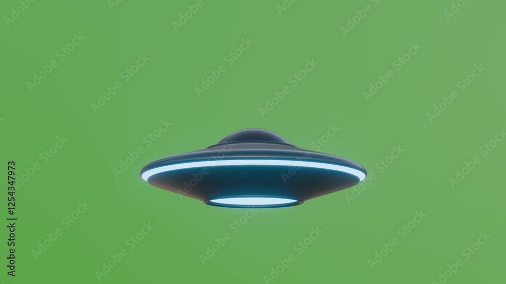 3d ufo with green screen