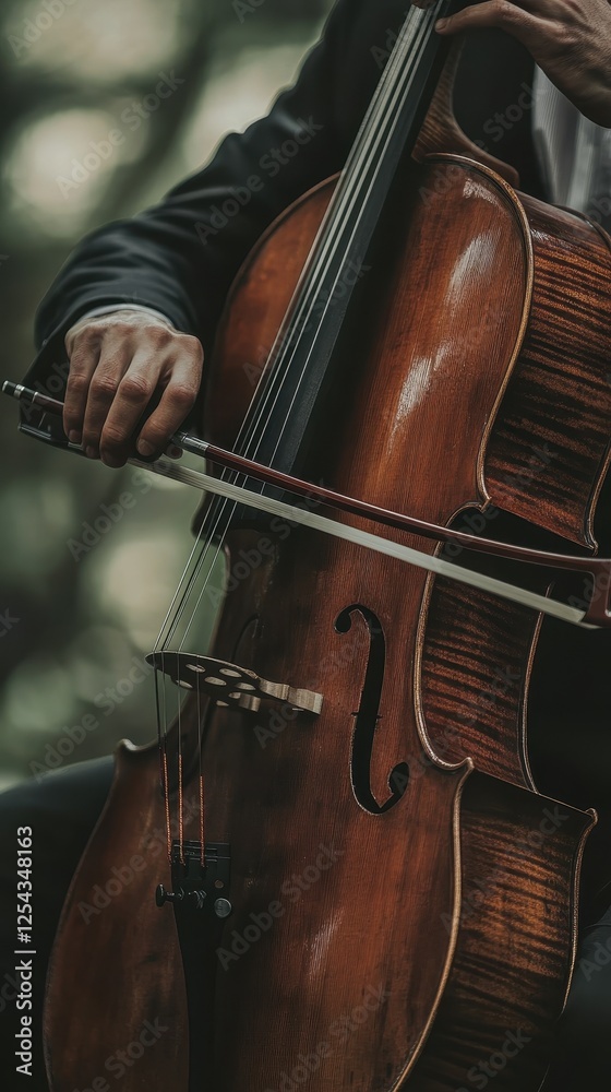 String musicians create a harmonious atmosphere during a captivating live orchestra performance String musicians create a harmonious atmosphere during a captivating live orchestra performance