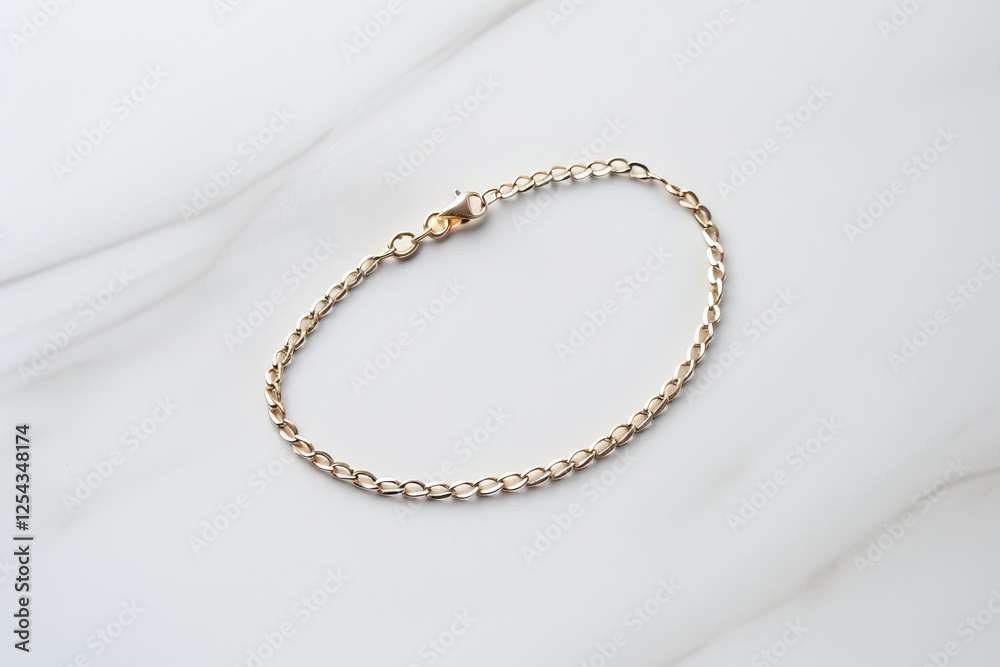delicate gold chain bracelet on smooth marble surface delicate gold chain bracelet on smooth marble surface