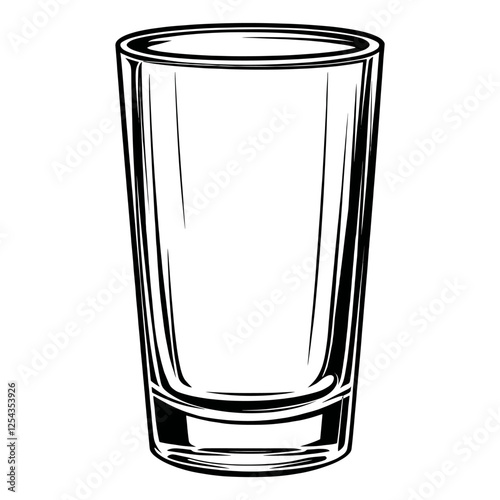 Simple americano glass linear illustration design vector vector