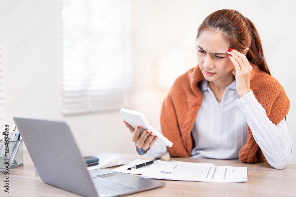 Tired Business woman working from home