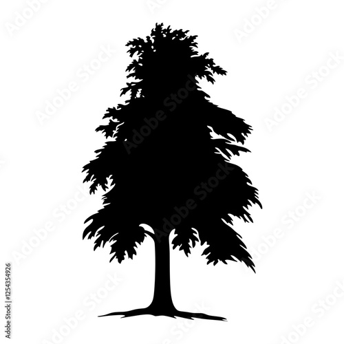 Elm tree silhouette illustration black vector