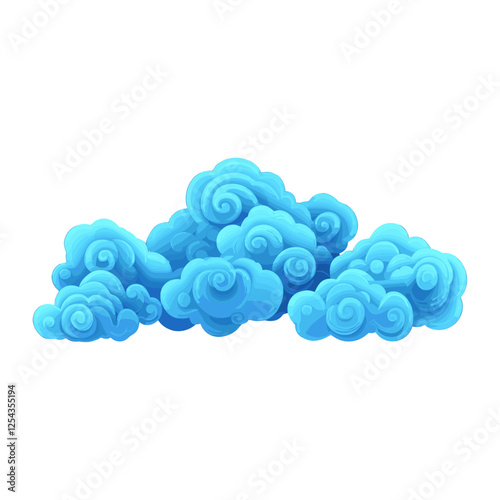 Chinese Auspicious clouds illustration blue accessories vector
