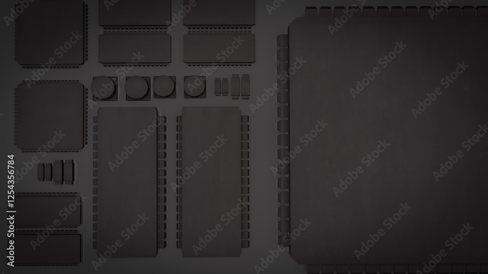 Obraz premium The Black PCB Board for It to Technology concept 3d Rendering.