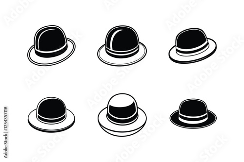 bowler hat icon silhouette vector illustration