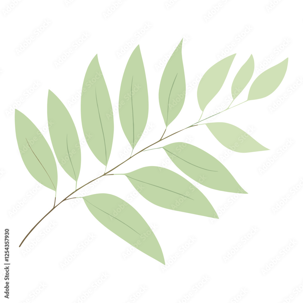 Fototapeta premium Green leaf art illustration vector