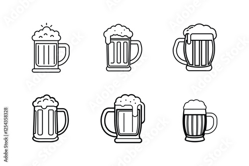 mug of ale line art vector illustration