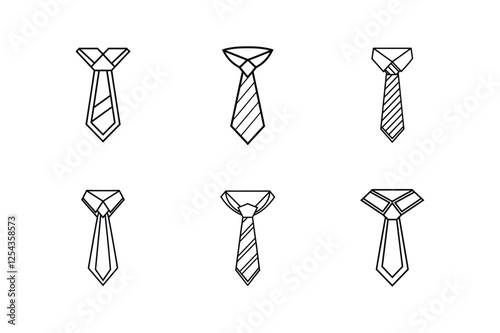 necktie line art vector illustration