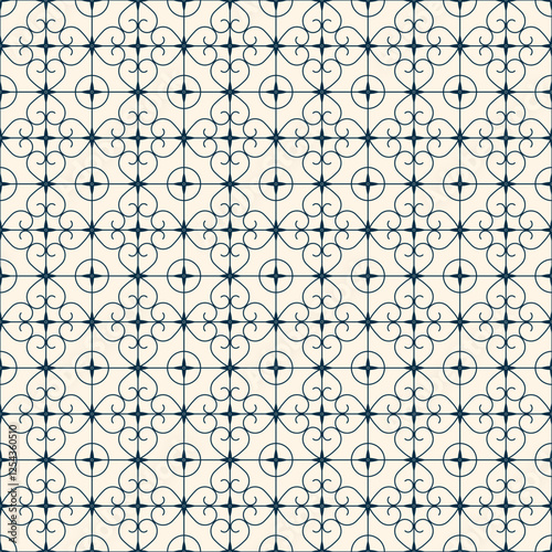 Old Window Gratings Seamless Pattern, Vintage and Traditional Iron Grill Window Seamless Pattern