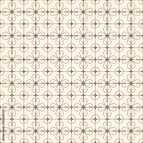 Old Window Gratings Seamless Pattern, Vintage and Traditional Iron Grill Window Seamless Pattern