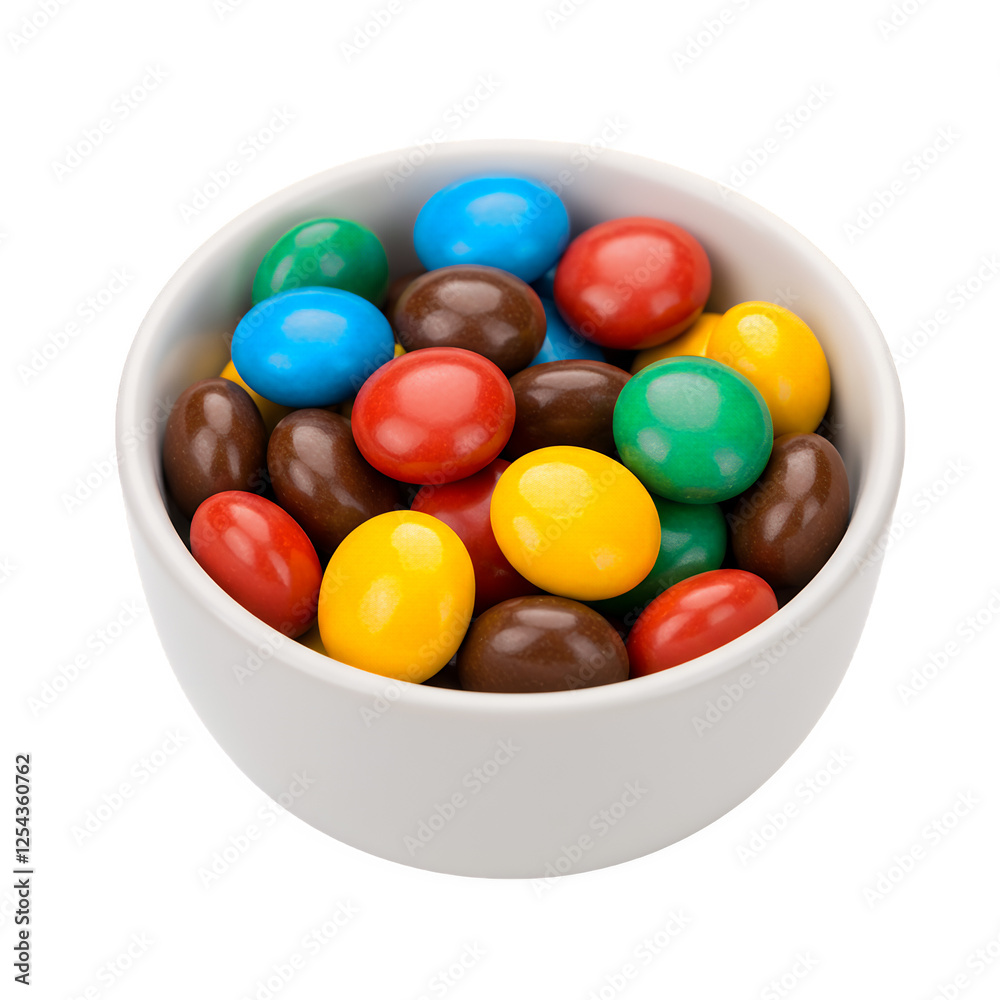Bowl Full of Colorful Chocolate Candies Treats Isolated on Transparent Background Bowl Full of Colorful Chocolate Candies Treats Isolated on Transparent Background