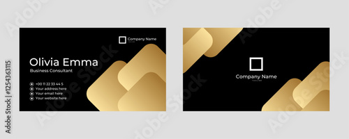 Modern gold geometric style business card template