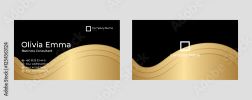 Abstract gold business card template