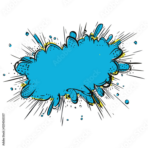 Blue comic speech bubble illustration art illustrated vector