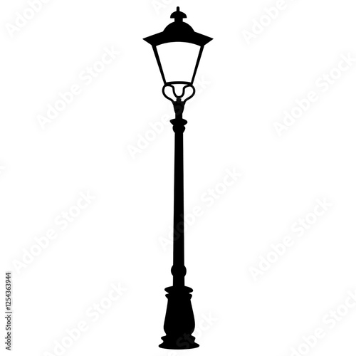 Vintage streetlights silhouette lamp lampshade vector