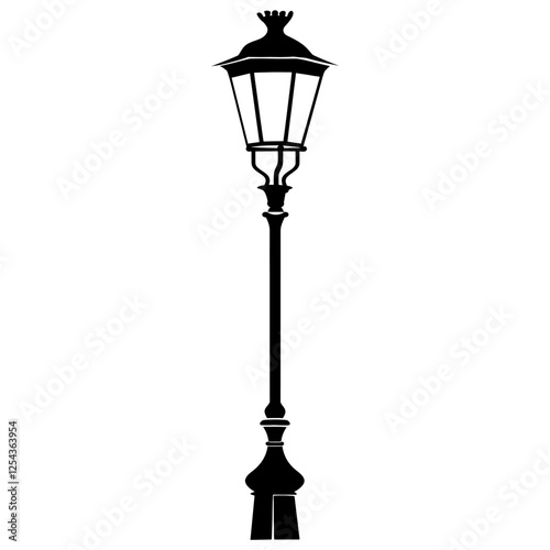 Vintage streetlights silhouette lamp chandelier vector