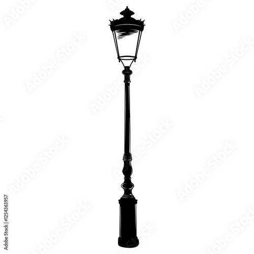 Tallest vintage streetlights silhouette black lamp vector
