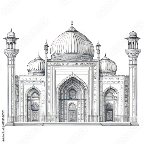 Islamic architecture drawing arches architectural vector