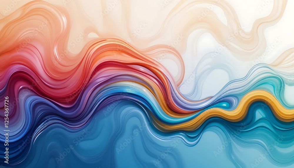 Fototapeta premium Colorful Abstract Waves Background with Smooth Gradient Texture