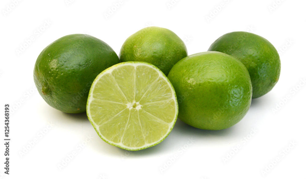 Fresh ripe lime isolated on white background Fresh ripe lime isolated on white background