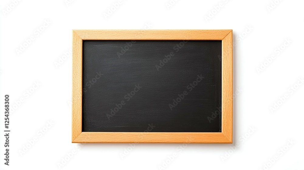 Empty blackboard framed in light wood, ready for educational use in a classroom setting Empty blackboard framed in light wood, ready for educational use in a classroom setting
