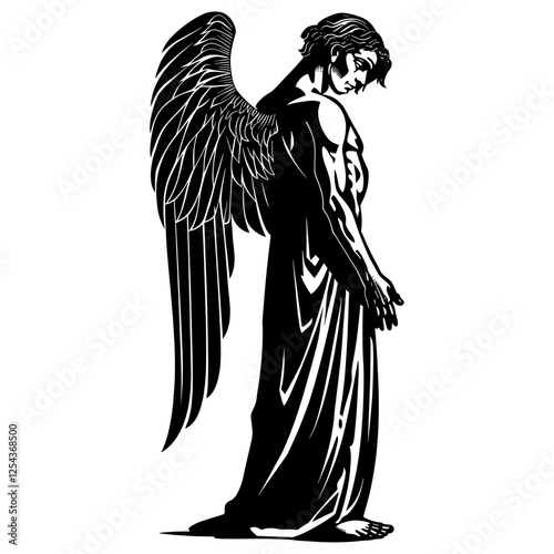 Angel angel illustration silhouette vector