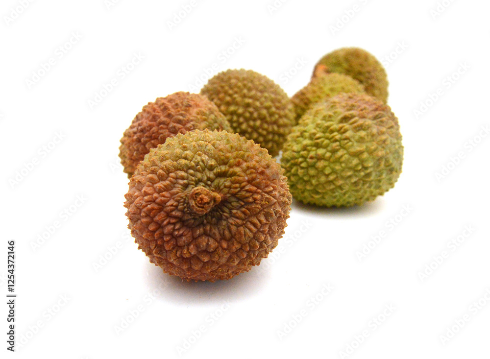 Litchi isolated on the white background.