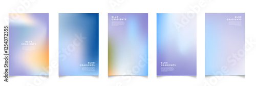 Abstract blur gradient background. Collection. Abstract liquid background. Vibrant color blend. Blurred fluid colors. Gradient mesh. Modern design template for posters, ad banners, brochures ,web.