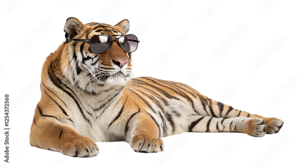 Obraz premium Tiger on Transparent Background. 