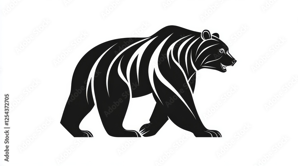 82.A bold and striking vector silhouette of a bear, isolated on a white background. The bear’s strong form is defined by sharp, minimalist lines, creating a simple yet powerful design perfect for 82.A bold and striking vector silhouette of a bear, isolated on a white background. The bear’s strong form is defined by sharp, minimalist lines, creating a simple yet powerful design perfect for