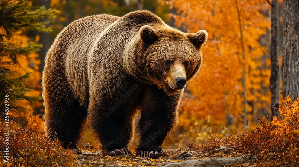 Fototapeta premium 7.Large Brown Bear at Fall