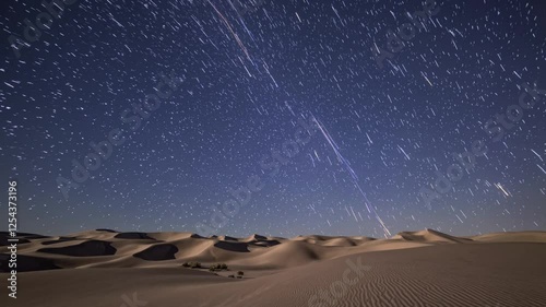 Star Trails Over Desert Dunes at Night: Long Exposure Astrophotography